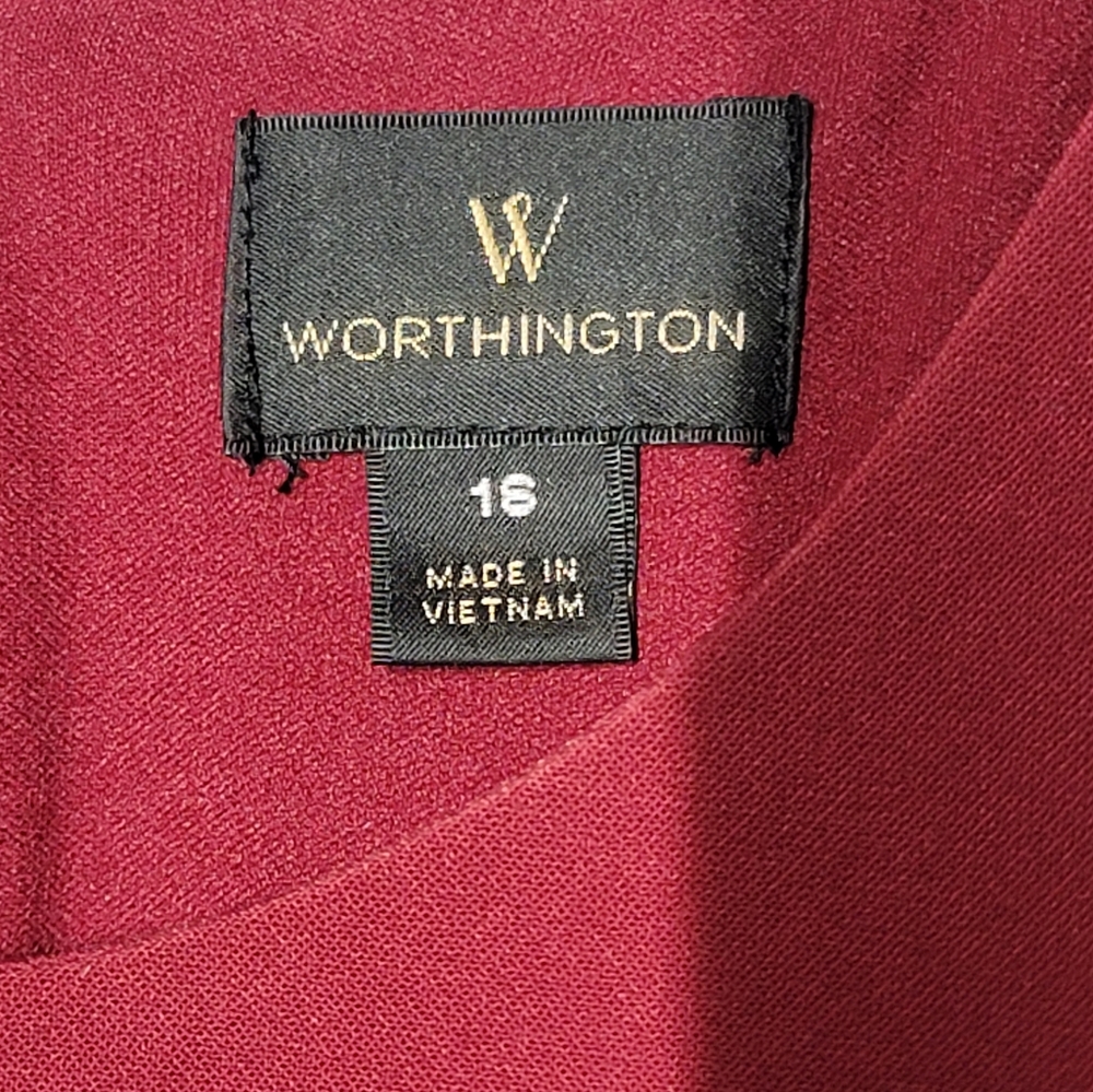Worthington Dress Womens Size 16 Sleeveless Laredo Red Or Maroon - Picture 3 of 7